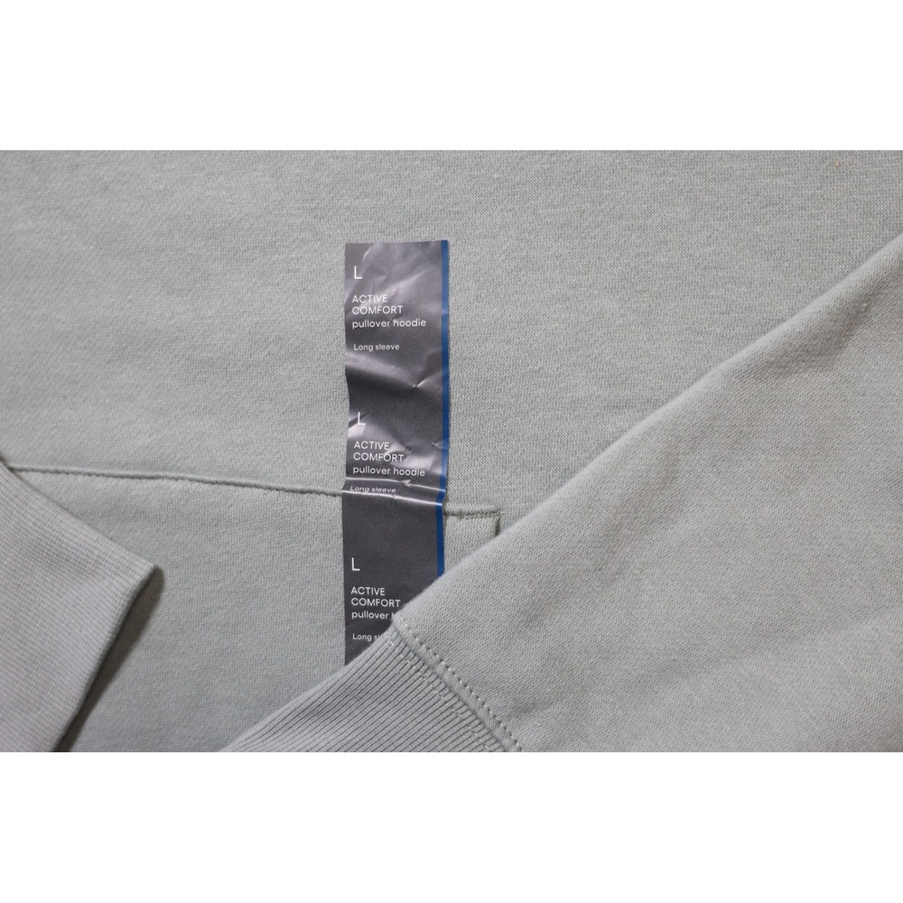 All in Motion Mens Active Comfort Pullover Hoodie Sage Green L Fleece Sweatshirt - Picture 3 of 8